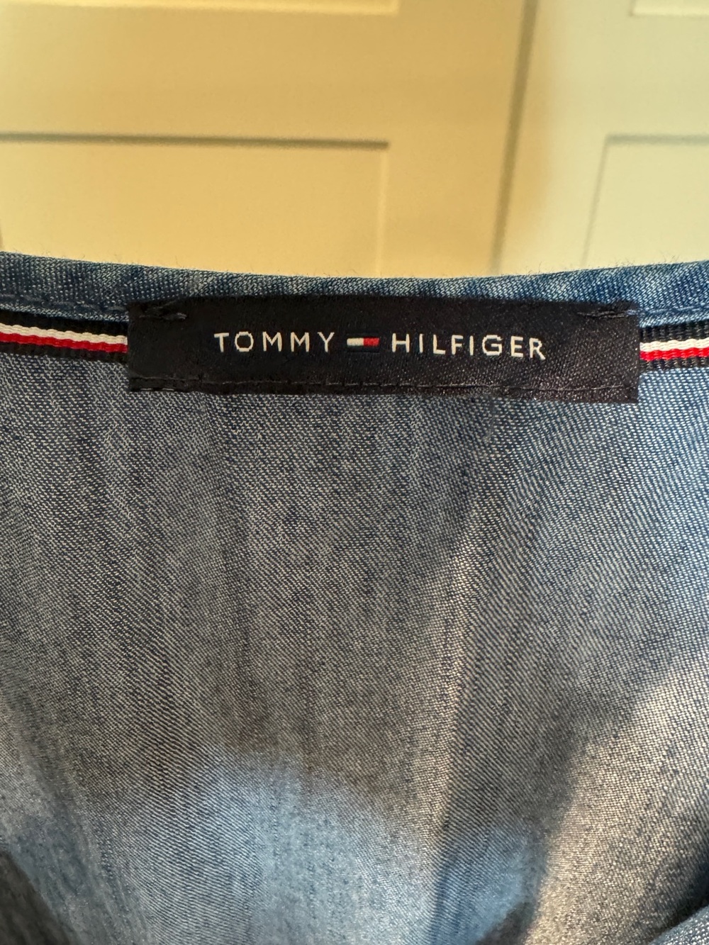 Tommy Hilfiger Chambray Tiered Maxi Dress Medium Blue - Picture 2 of 4